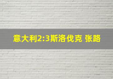 意大利2:3斯洛伐克 张路